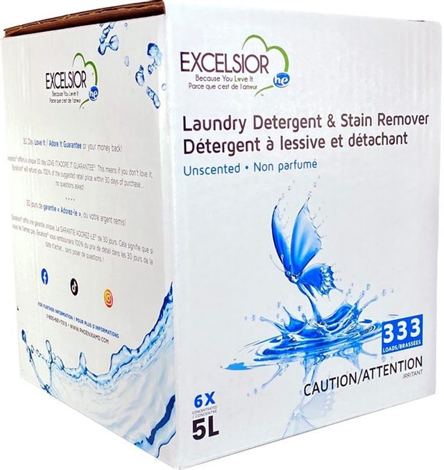 Excelsior® HE 5L Unscented Laundry Detergent and Stain Remover Set 1