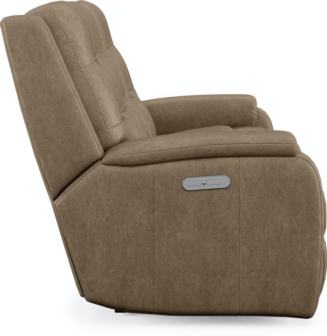 Flexsteel® Arlo Driftwood Power Reclining Loveseat with Console and Power Headrests 2