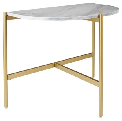 Signature Design by Ashley® Wynora White/Gold Chairside End Table