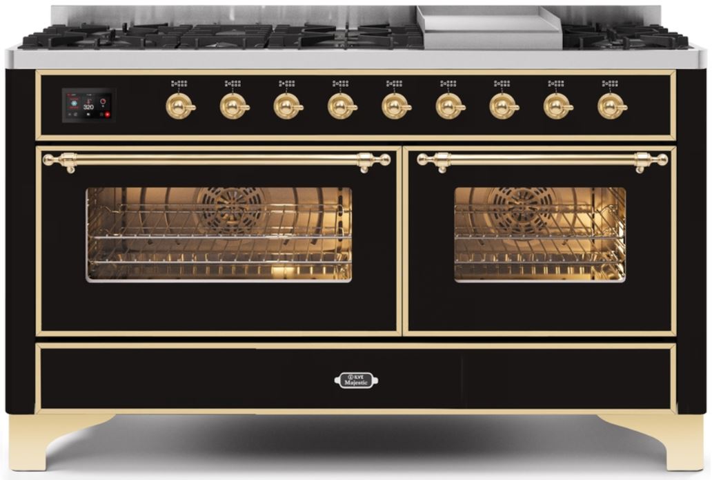Ilve® Majestic II Series 60 Glossy Black Free Standing Dual Fuel Natural  Gas Range