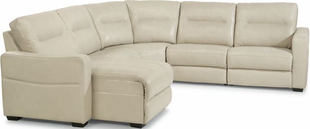 Flexsteel® Monet Off-White Power Reclining Sectional with Power Headrests-0