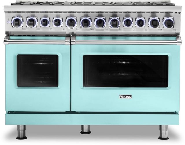 Viking® 7 Series 48" Bywater Blue Pro Style Dual Fuel Natural Gas Range 0