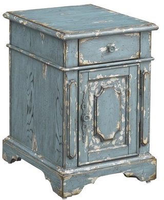 Coast To Coast Accents™ Cabot Aged Blue/Cream Lift Top Chairside Table