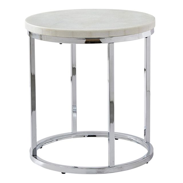 Steve Silver Co. Echo White Marble Top Round End Table-0