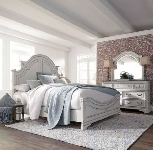 Liberty Magnolia Manor 3-Piece Antique White Queen Panel Bedroom Set-0