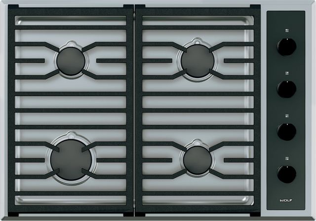 Wolf® 30" Stainless Steel Transitional Gas Cooktop