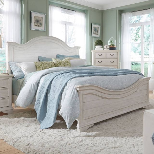 Liberty Bayside Antique White Queen Panel Bed-3