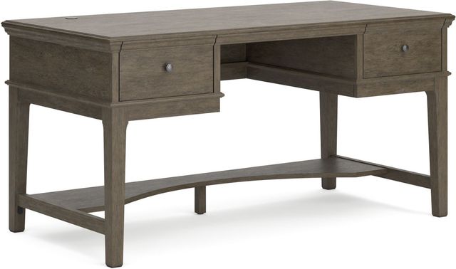 Signature Design by Ashley® Janismore Weathered Gray Home Office Storage Leg Desk 0