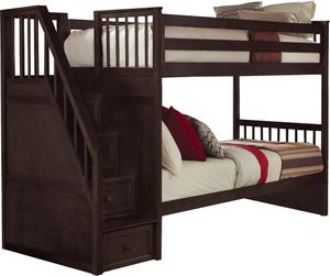 Hillsdale Furniture Schoolhouse Chocolate Twin/Twin Stair Youth Bunk Bed