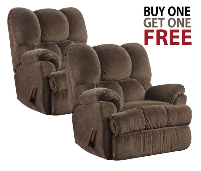 Affordable Furniture Aurora Chocolate Recliner - BOGO Free Recliner Set-0