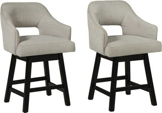 Signature Design by Ashley® Tallenger White/Dark Brown Counter Height Stool - Set of 2