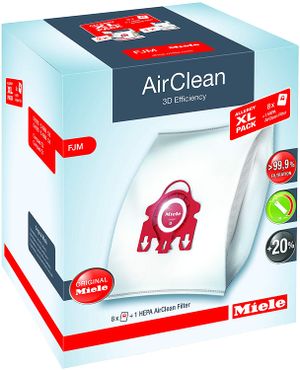 Miele White Allergy XL Pack AirClean 3D Efficiency FJM Dust Vacuum Bag