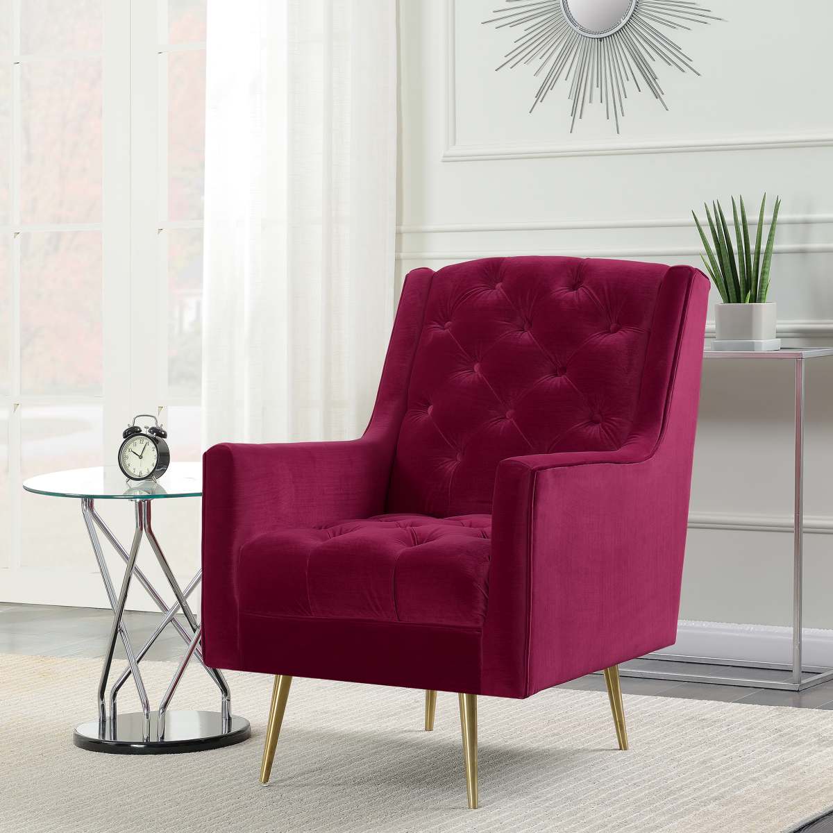 cranberry accent chair