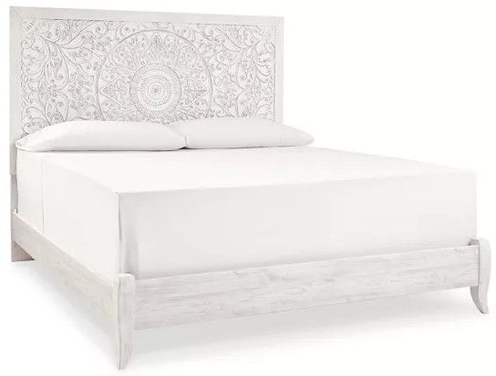 Signature Design by Ashley® Paxberry 2-Piece Whitewash King Panel Bed Set-1
