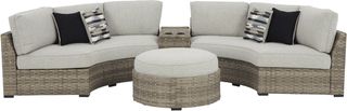 Signature Design by Ashley® Calworth 4-Piece Beige Outdoor Sectional Set