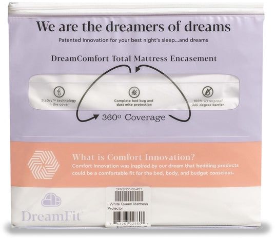 DreamFit® DreamComfort™ Total White Twin XL Mattress Encasement 1
