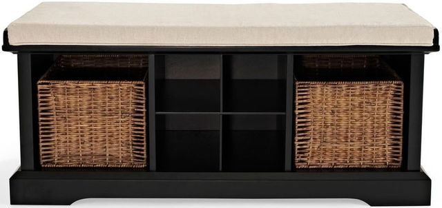 Crosley Furniture® Brennan Black/Tan Storage Bench-1
