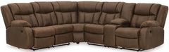 Signature Design by Ashley® Trail Boys 2-Piece Walnut Manual Reclining Sectional with Console