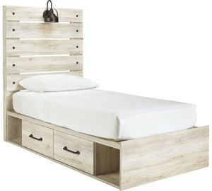 Signature Design by Ashley® Cambeck Whitewash Twin 2-Drawers Panel Storage Bed
