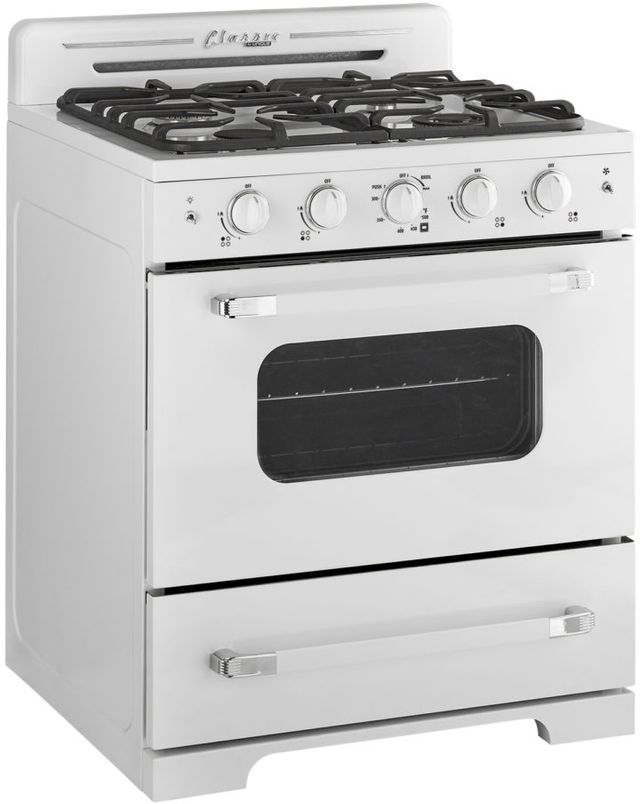 Unique® Appliances Classic Retro 30" Marshmallow White Freestanding Natural Gas Range 2