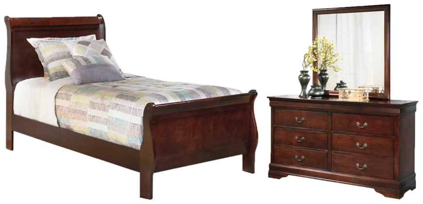 Signature Design By Ashley® Alisdair 3-Piece Dark Brown Twin Sleigh Bed ...