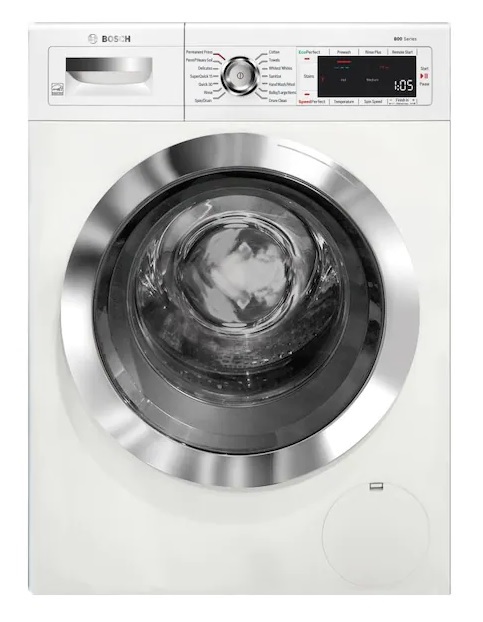 Bosch 800 Series 2.2 Cu. Ft. White Front Load Washer Maple