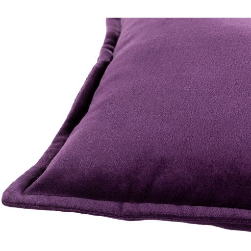 Surya Cotton Velvet Dark Purple 12"x30" Toss Pillow with Polyester Insert-2