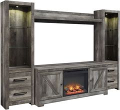 Signature Design by Ashley® Wynnlow 4-Piece Gray Entertainment Center with Electric Fireplace