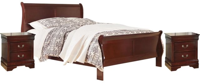 Signature Design by Ashley® Alisdair 3-Piece Dark Brown King Sleigh Bed Set 0