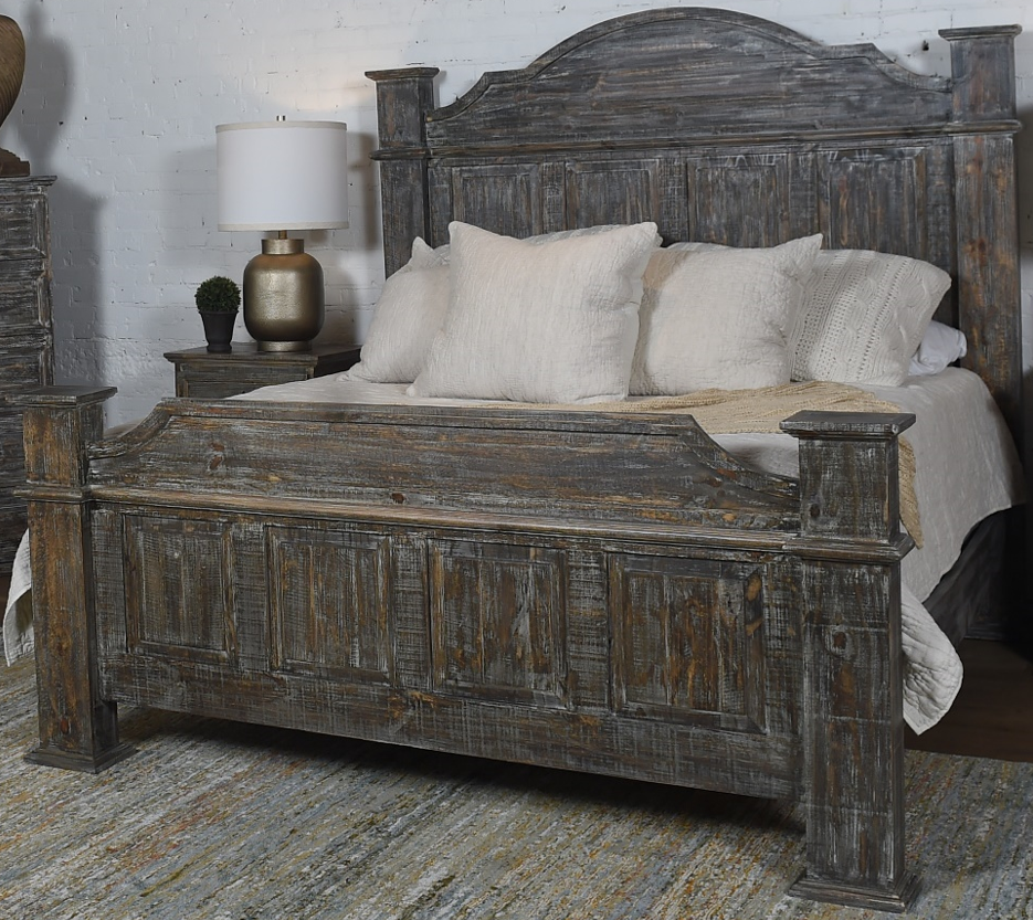 Vintage Furniture Titan Barnwood King Panel Bed