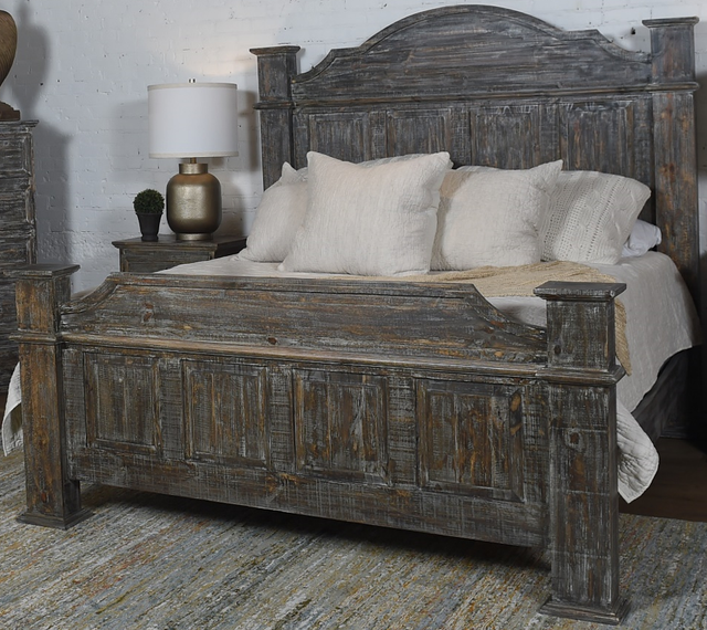 Vintage Furniture Titan Barnwood King Panel Bed-0