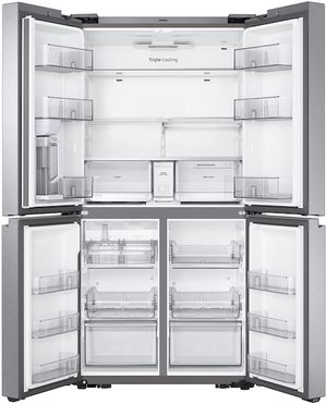 Samsung 4 door refrigerator with all doors open