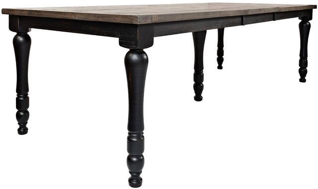 Jofran Inc. Madison County Brown Rectangle Extension Table with Vintage Black Base-2