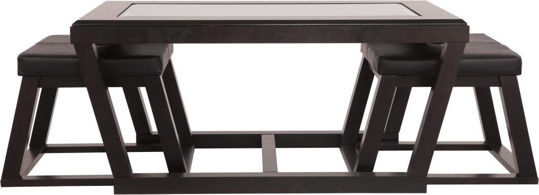 kelton coffee table with nesting stools