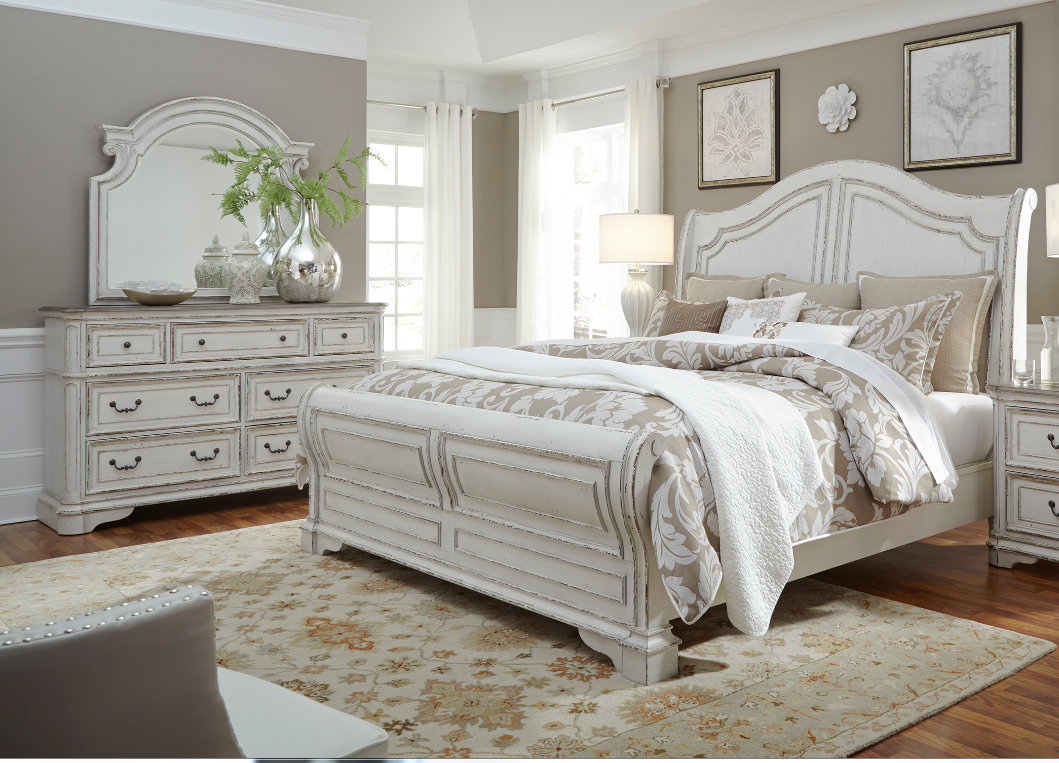 Liberty Magnolia Manor Bedroom King Sleigh Bed, Dresser and Mirror Collection