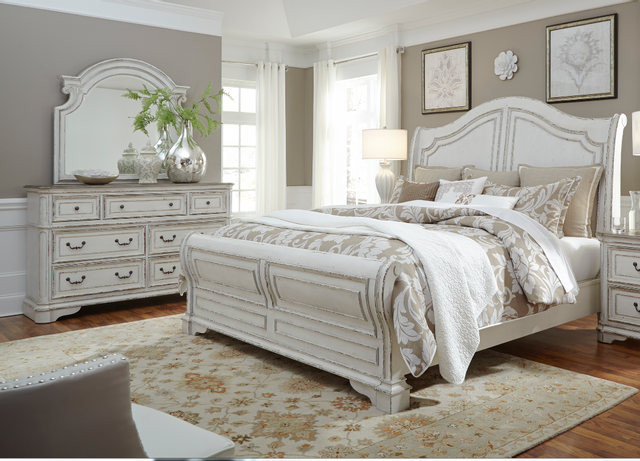 Liberty Magnolia Manor Bedroom King Sleigh Bed, Dresser and Mirror Collection-0