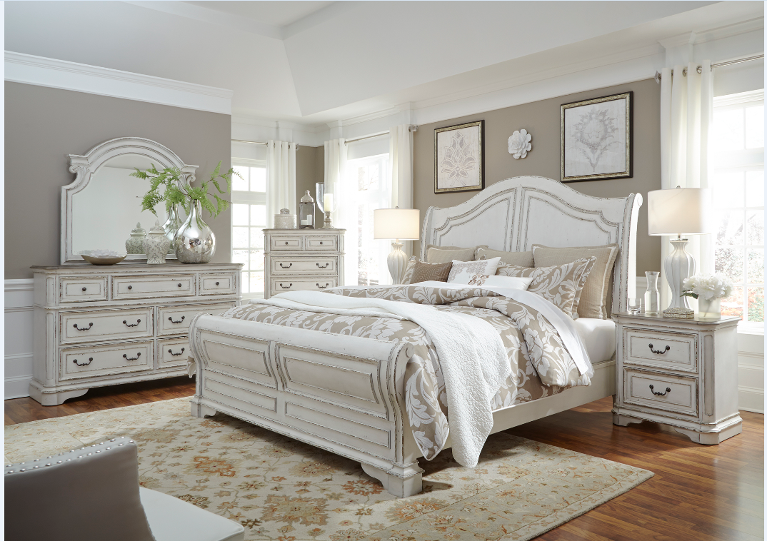 Liberty Magnolia Manor Bedroom Queen Sleigh Bed, Dresser, Mirror, Chest and Night Stand Collection