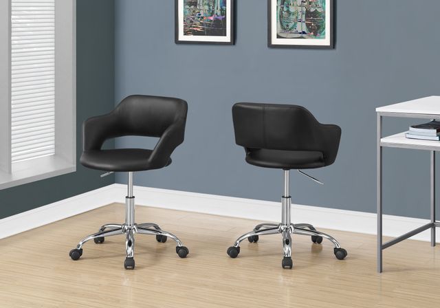 Monarch Specialties Inc. Black and Chrome Metal Hydraulic Lift Base Office Chair 3