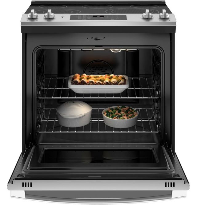 GE® 30" Stainless Steel Slide In Electric Convection Range 2