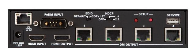 Crestron® 1:4 4K HDMI® to DM 8G+® & HDBaseT® Splitter 2