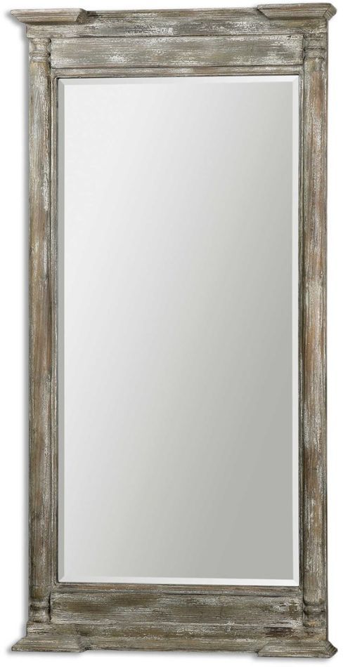 Uttermost® Valcellina Ivory Gray Wooden Leaner Mirror-0