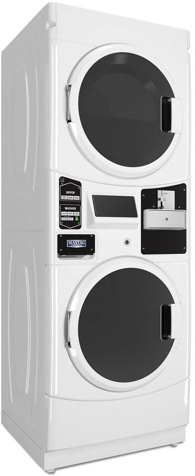 Maytag® Commerical 9.8 Cu. Ft. White Front Load Stack Laundry-1