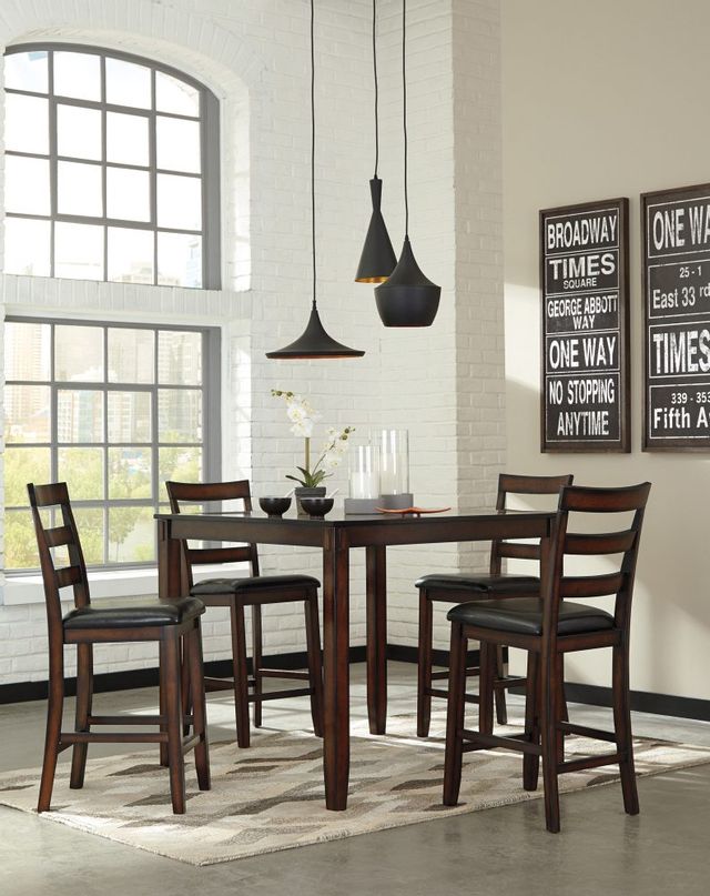 Signature Design by Ashley® Coviar 5-Piece Brown Counter Height Dining Table 4