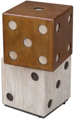 Uttermost® Roll The Dice Natural Accent Table with Whitewashed Base