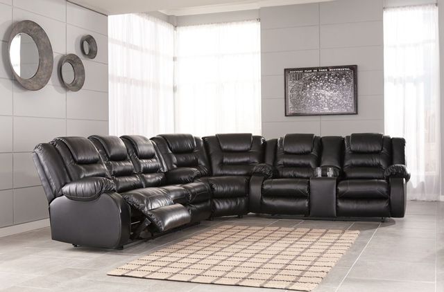 Signature Design by Ashley® Vacherie 3-Piece Chocolate Reclining Sectional 17