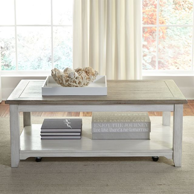 Liberty Furniture Summerville Two-Tone Rectangular Cocktail Table 7