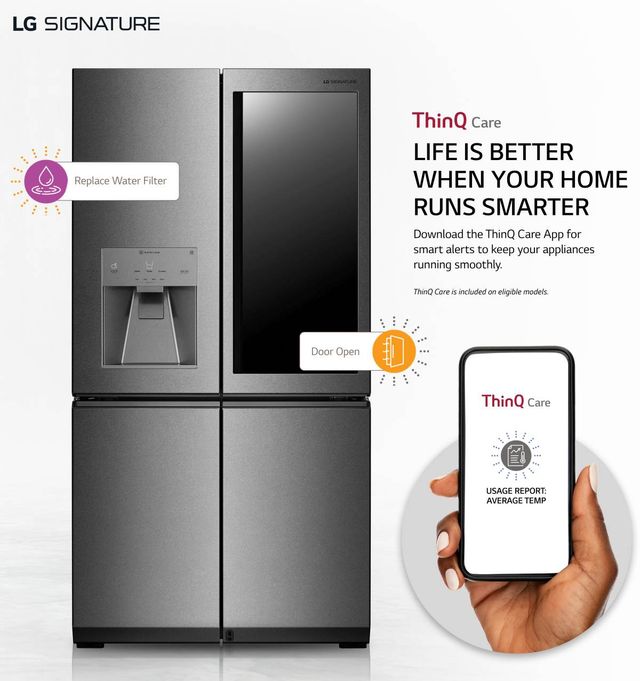 LG Signature 22.8 Cu. Ft. Textured Steel™ Smart Wi-Fi Enabled Counter Depth French Door Refrigerator 1