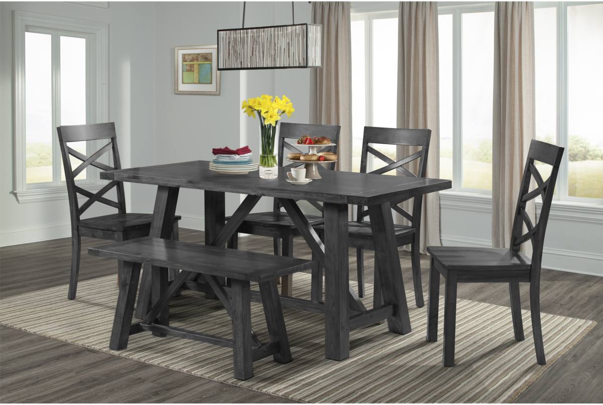 6 piece best sale dining set grey