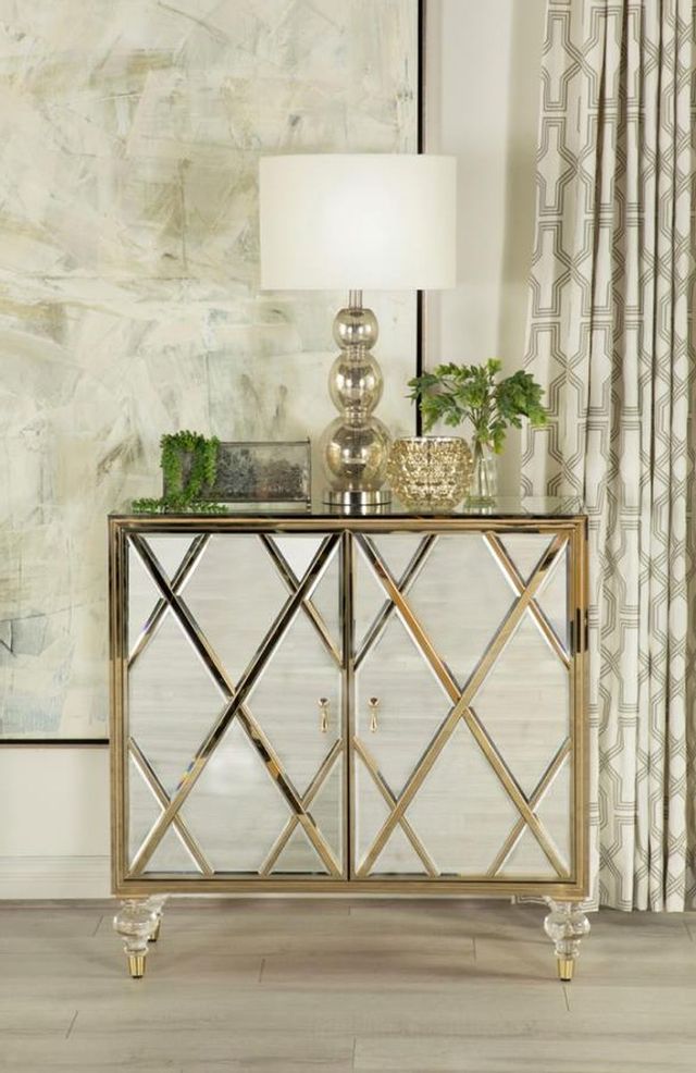Coaster® Mirror/Champagne Accent Cabinet 6