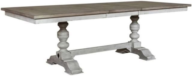 Liberty Whitney 5-Piece Antique Linen/Weathered Gray Trestle Table Set-1